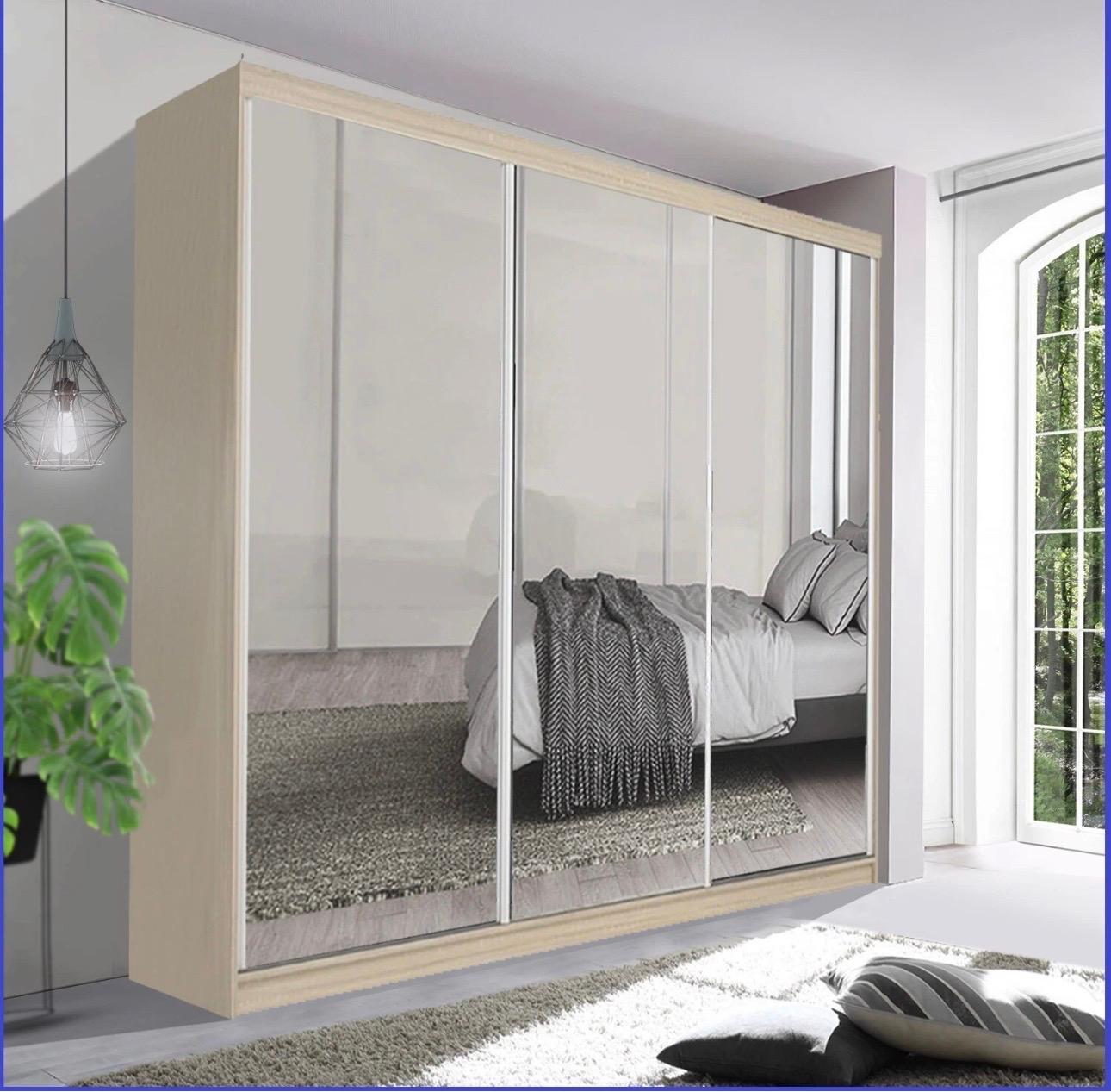 Milan Wardrobe – 3 Door Sliding Wardrobe with Full Mirror