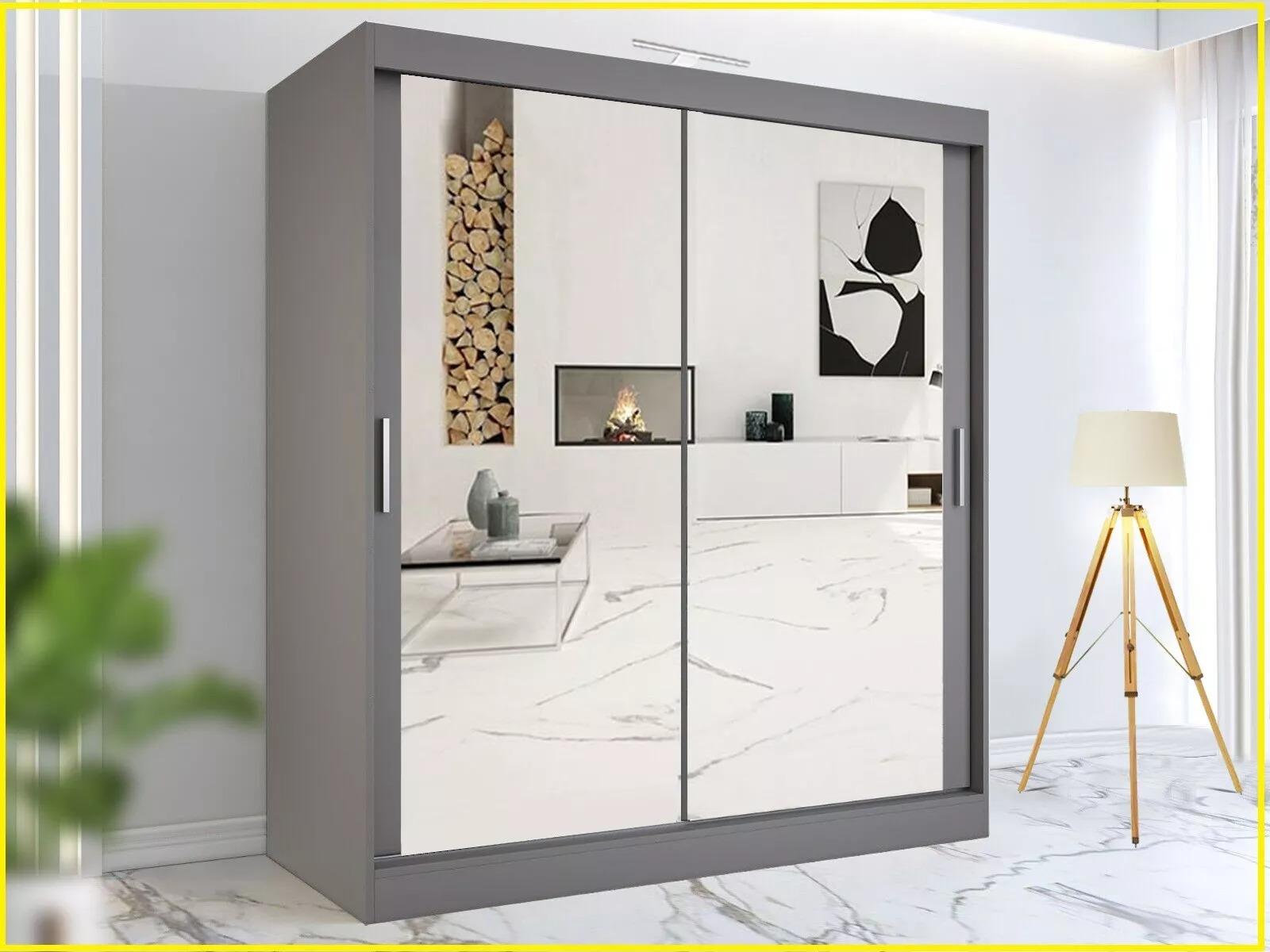 Milan Wardrobe – 2 Door Sliding Wardrobe with Full Mirror