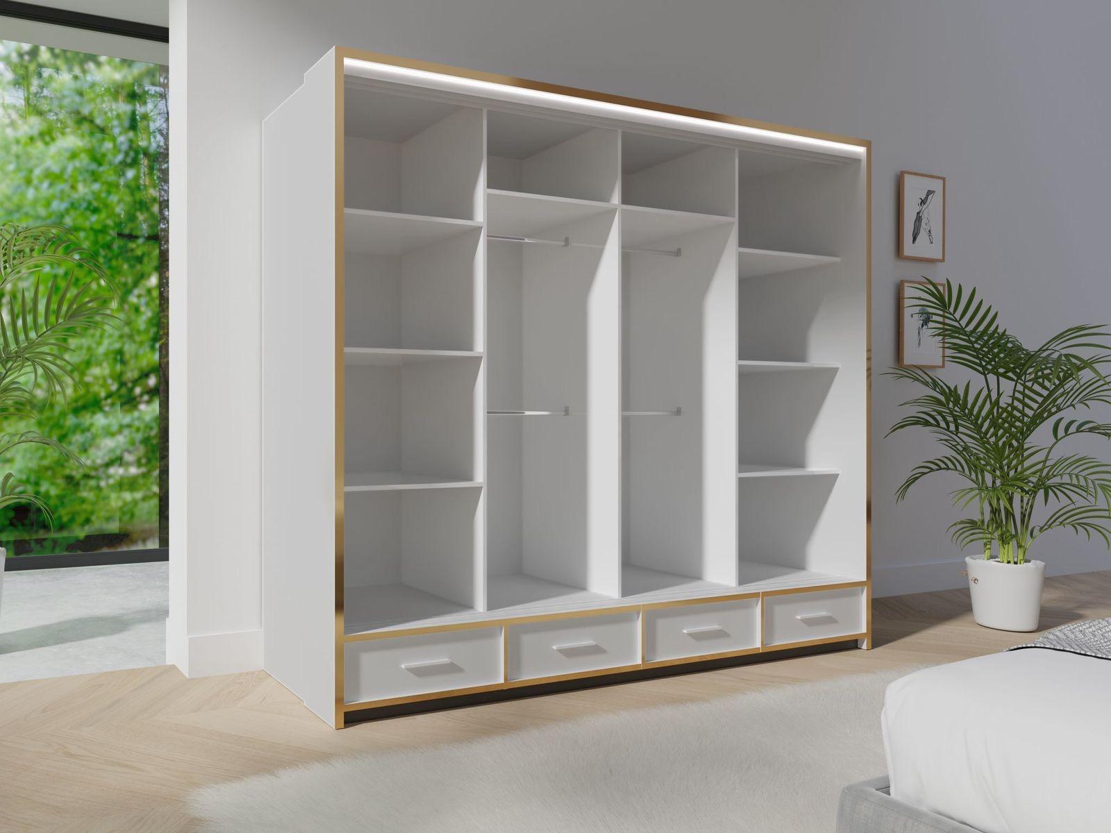 Florence 2/3 Door Sliding Wardrobe – Gold Finish